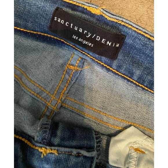 Sanctuary High-Rise Modern Straight Cropped Jeans Sparrow Blue Size 30 - Picture 4 of 8